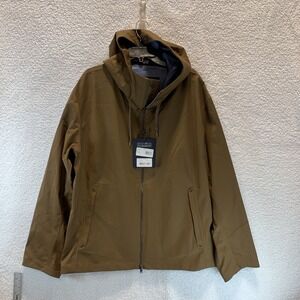 Herno Mens Jacket Loro Piana Storm System Rain Coat Brown Hood 56 IT XXL US Wool